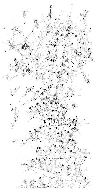 Ralf Ziervogel
Drawing, 2019
ink on paper, 110.6 x 55.1 inches