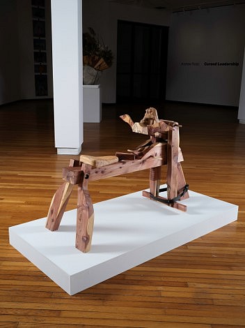 Andrew Ross
Loup-Garou, 2024
beech, red cedar, dowels, leather, belt, 36 x 57 1/2 x 30 in.