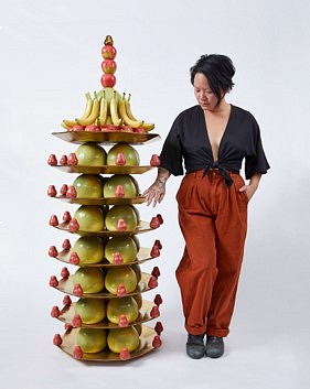 Stephanie Shih
Offering (Ash Tower), 2023
ceramic, steel, 66 x 23 x 23 in.